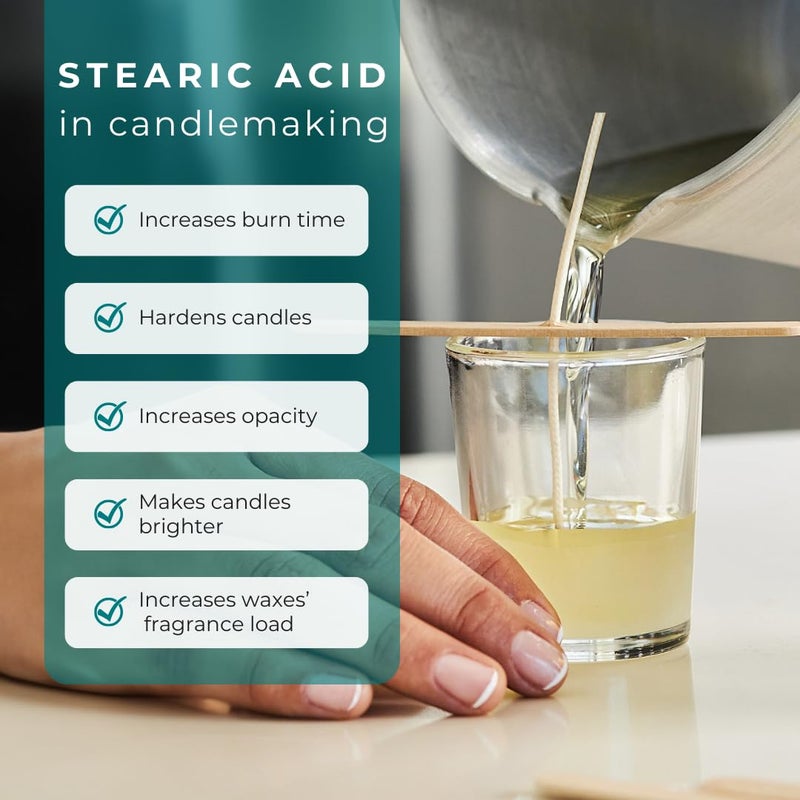 Direct Candle Supply - Stearic Acid for Candle Making, Soap Making, Lotion Making and Cosmetics - Vegetable Based (1 lb) - Image 4