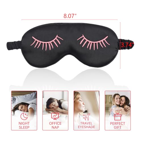 LERSVICVIL 4 Pack Eye Mask for Sleeping Silky Funny Soft Satin Sleep Shade Cover Blindfold with Elastic Strap Travel Nap Blackout for Women Men - Image 5