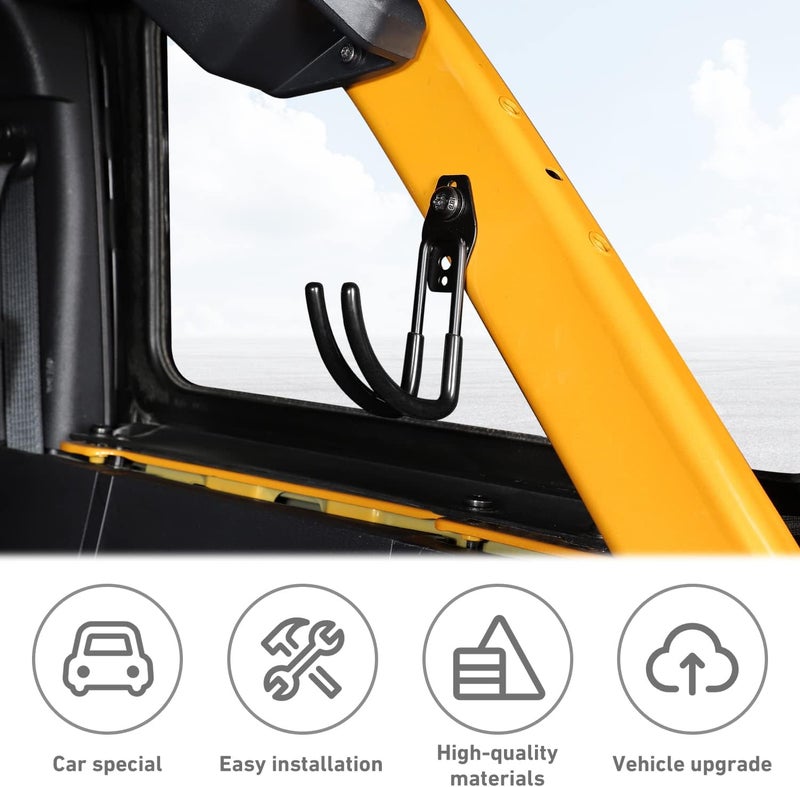 HTHE Chemical free for Ford Bronco Trunk Hook Organizer Storage Hook for Ford Bronco 2021 2022 + (Iron,1pc,Black) Durability enhanced - Image 4