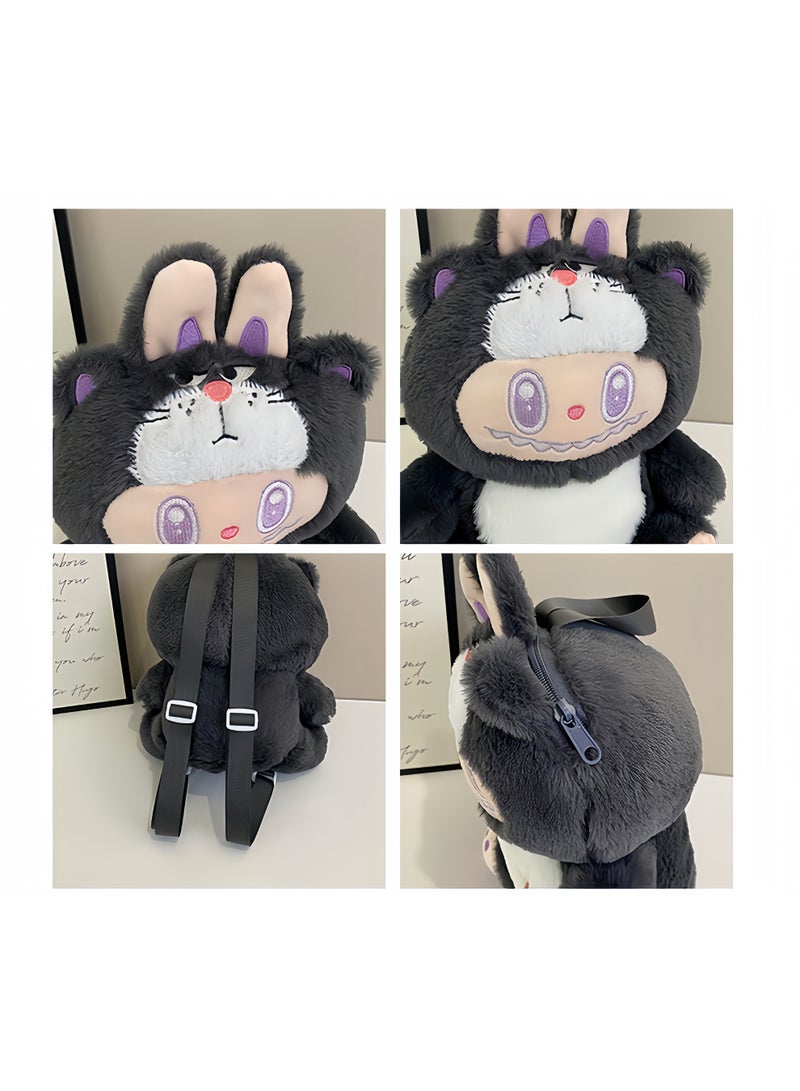 لابوبو حقيبة ظهر مدرسية للأطفال بتصميم جديد ومتحول من دمية لابوبو المحشوة - Image 3