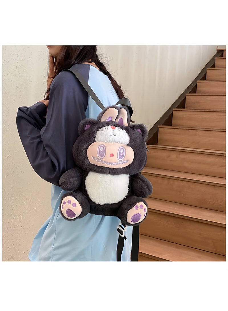لابوبو حقيبة ظهر مدرسية للأطفال بتصميم جديد ومتحول من دمية لابوبو المحشوة - Image 2