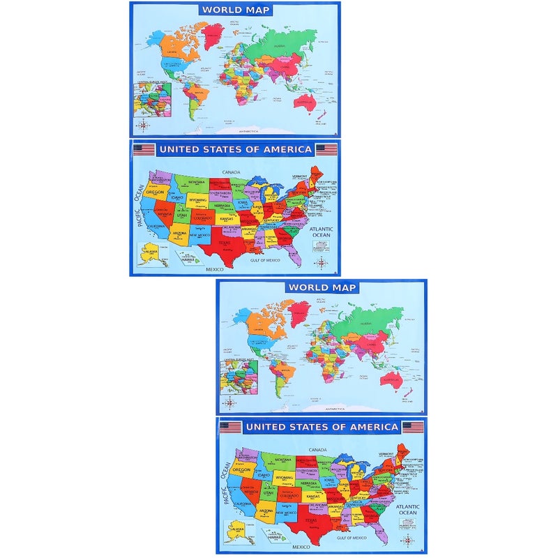 2 Sets of Geography Map Poster Interesting Geography Poster Household Learning Poster - Image 1