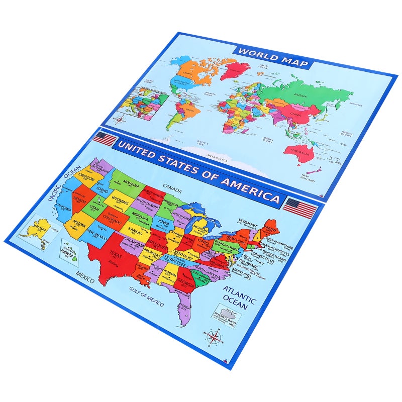 2 Sets of Geography Map Poster Interesting Geography Poster Household Learning Poster - Image 5