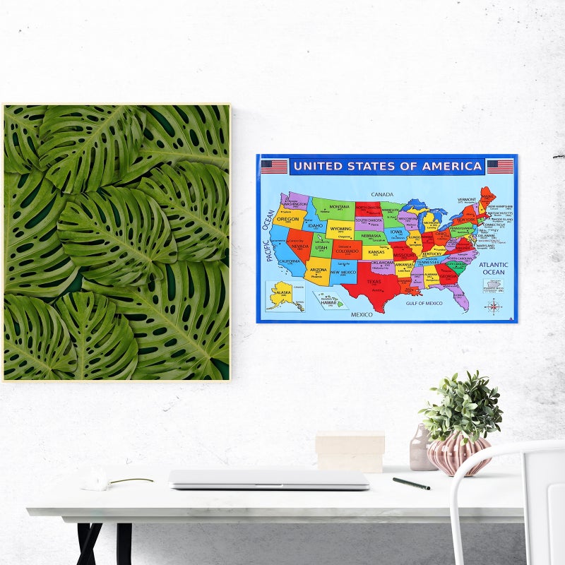 2 Sets of Geography Map Poster Interesting Geography Poster Household Learning Poster - Image 2