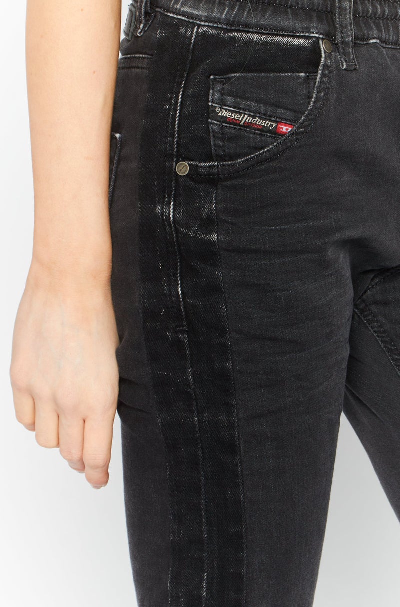 DIESEL Women Boyfriend Fit Washed  Stretchable Denim Jogger Jeans, Black - Image 3