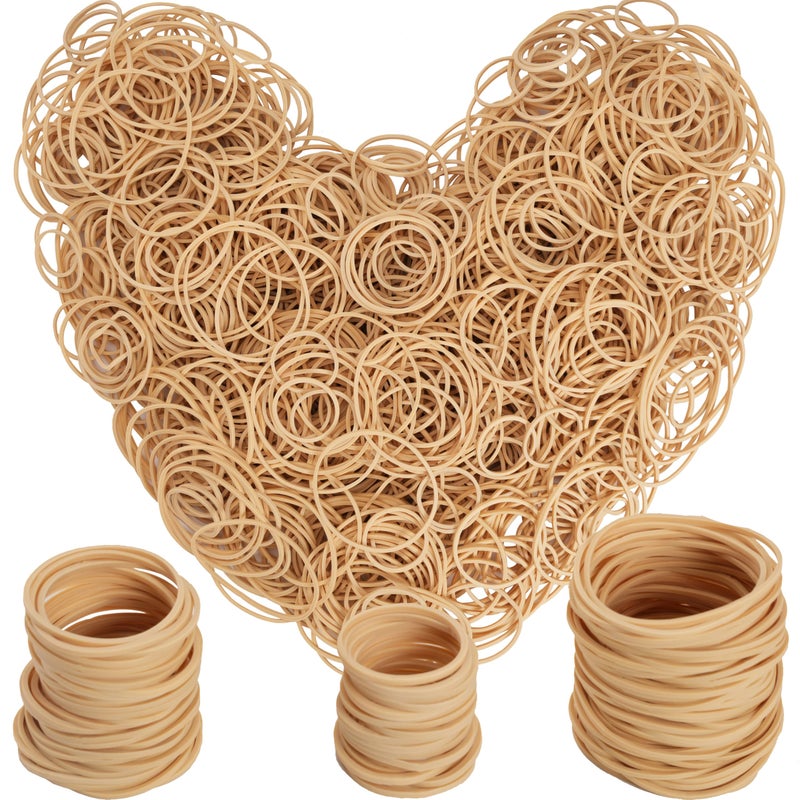 HSNOHSN Rubber Bands Assorted Size#10 Size#16 Size19 Beige 0.5lb Rubber Bands for Office Supplies Money School Home - Image 1
