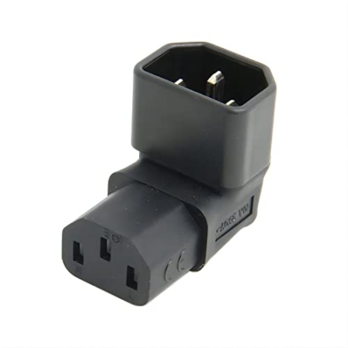 ChenYang IEC 320 C14 Male to C13 Female 90 Degree Down Angled Power Extension Connector Adapter 10A 250V for MonitorComputerPDU ChassisPrinter - Image 1