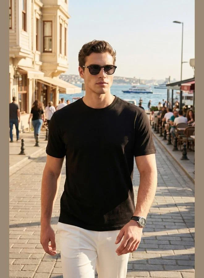 Buratti  Buratti Cotton Regular Fit Crew Neck T-Shirt Men's T-SHIRT 5904063 for Men | Best Price UAE