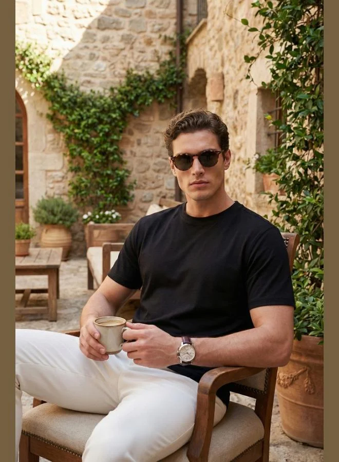 Buratti  Buratti Cotton Regular Fit Crew Neck T-Shirt Men's T-SHIRT 5904063 for Men | Best Price UAE