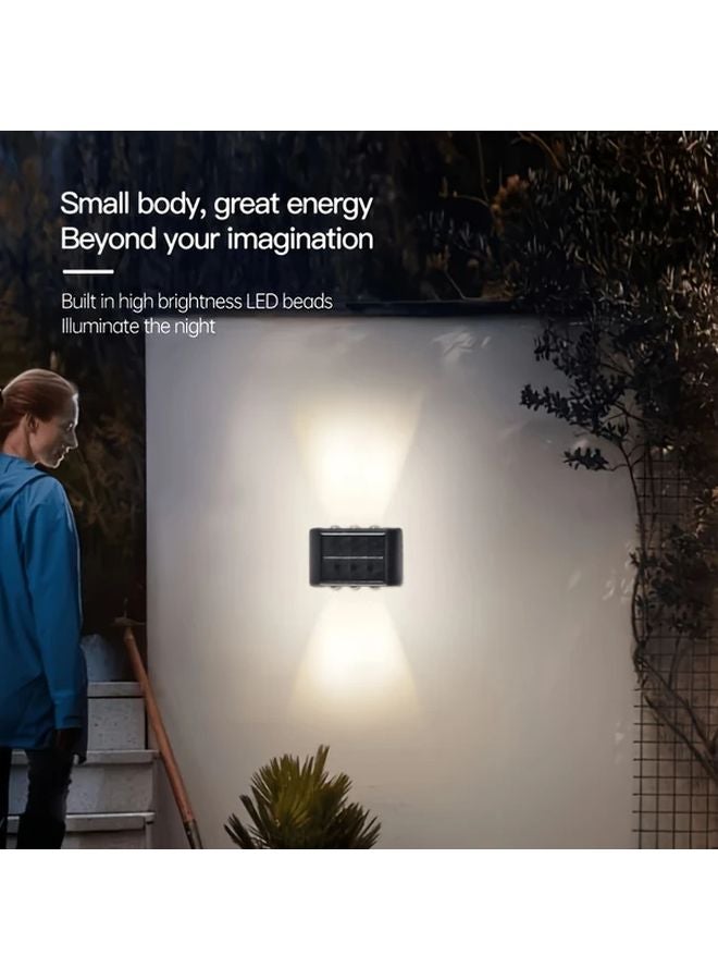 10 LED Solar Wall Lanterns Outdoor Indoor Garden Lighting Warm Light - Image 5