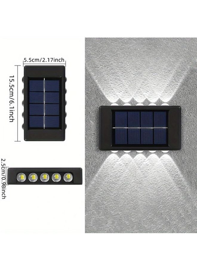 10 LED Solar Wall Lanterns Outdoor Indoor Garden Lighting Warm Light - Image 3