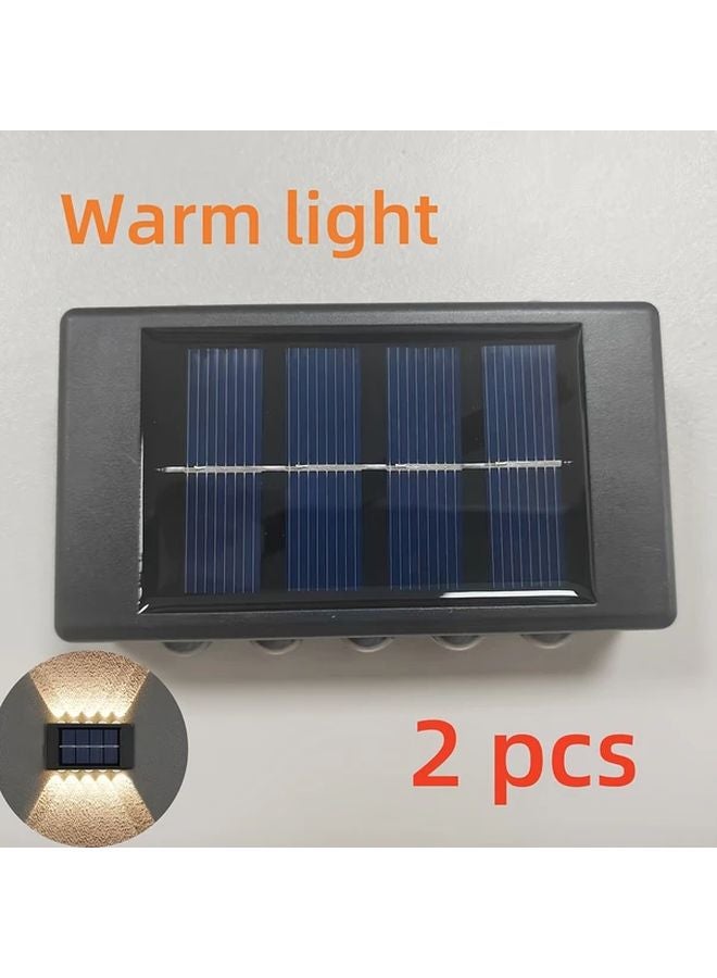 10 LED Solar Wall Lanterns Outdoor Indoor Garden Lighting Warm Light - Image 1