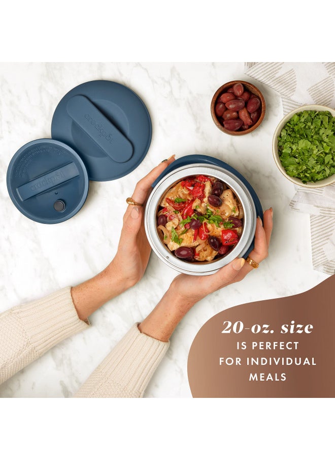 Crock-Pot Electric Lunch Box, Portable Food Warmer for On-the-Go, 20-Ounce, Faded Blue