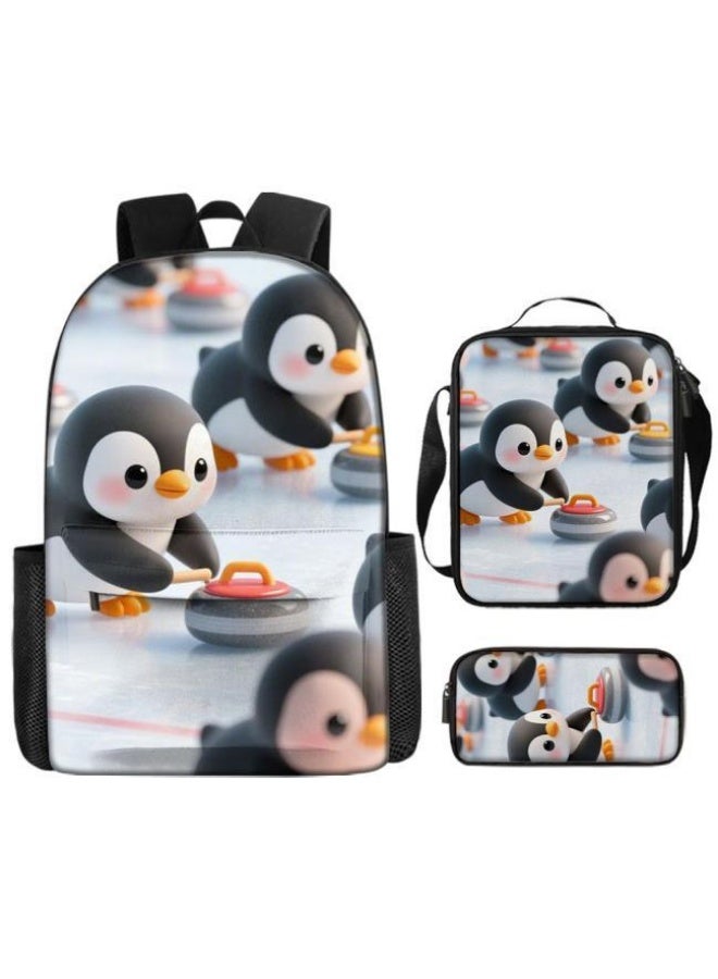 Bright Li Fire Unlock the new fashion of childish fun! Three-piece set of bags, cartoon elements for children and teenagers (students, children, friends' outings, mountain climbing, schooling, etc. can be used) - 91 - Image 2