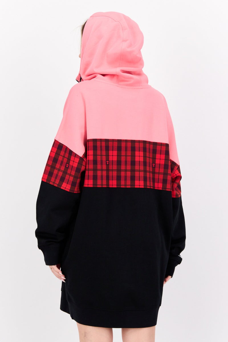 Aape By A Bathing Ape Women Hooded Long Sleeves Brand Logo Sweater Dress, Black - Image 3