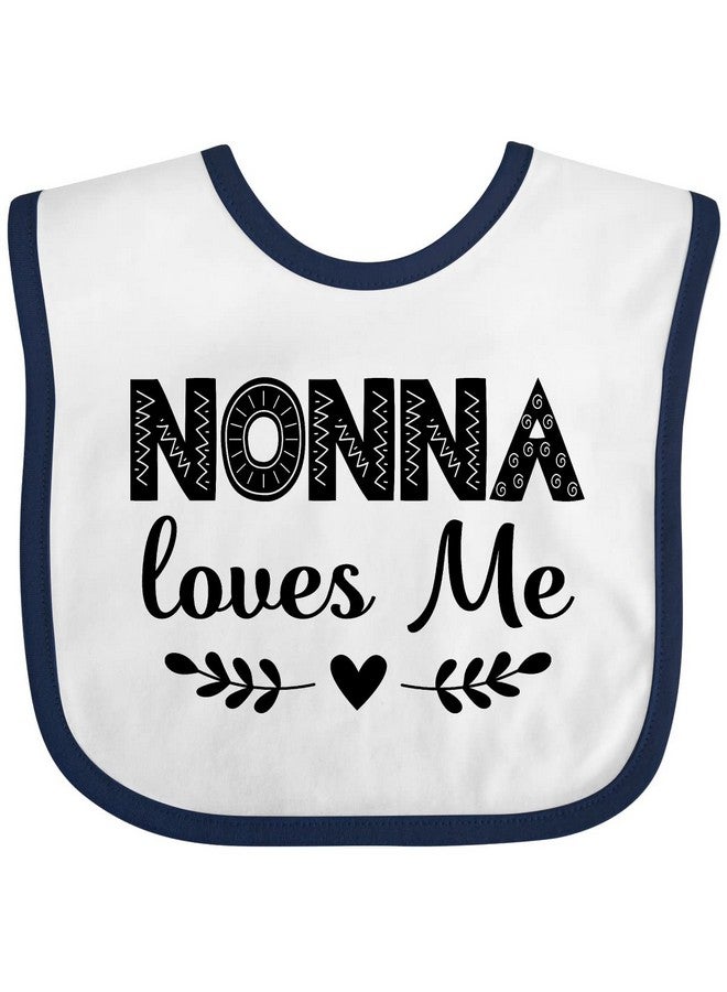 inktastic Nonna Baby Clothes Grandchild Baby Bib White and Navy 3ab8a - Image 1