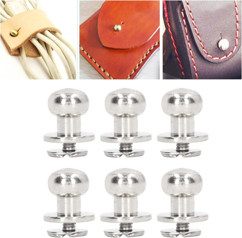 Monk Rivet High Gloss Smoother 10x8mm, Copper Leather Rivet Fastener, 200 Sets Exquisite Workmanship Metal Studs for DIY Clothing Bags Shoes Wardrobes (Silver) - Image 5