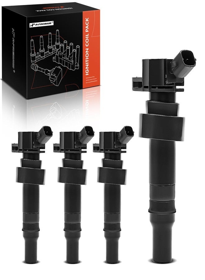 A-Premium Ignition Coil Pack Set of 4 Compatible with Hyundai Accent 2012-2020 Veloster 2012-2017 Kia Rio Soul 2012-2019 L4 1.6L Naturally Aspirated - Image 1