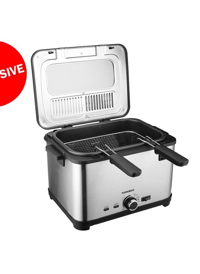 TORNADO TORNADO Deep Fryer 2000 Watt, 4 Liter, Stainless x Black TDF-3700 
