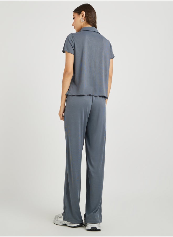 Take Two Take Two Solid Short Sleeve Shirt and Pants Co-Ords  - Image 5