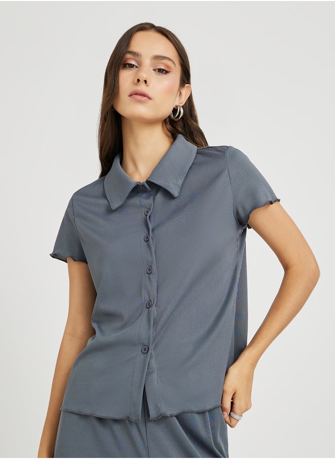 Take Two Take Two Solid Short Sleeve Shirt and Pants Co-Ords  - Image 2