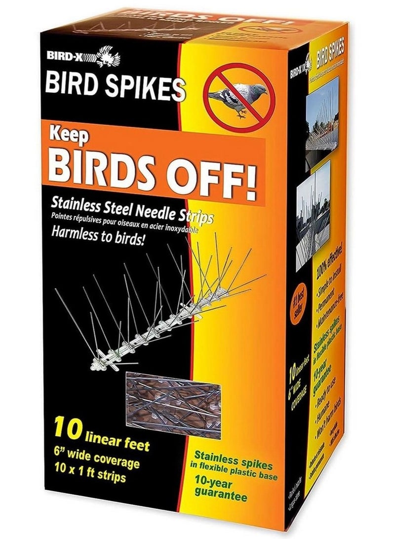 Bird-X Stainless Steel Bird Spikes For Assorted Species Cover 10 Ft. Area - Image 1