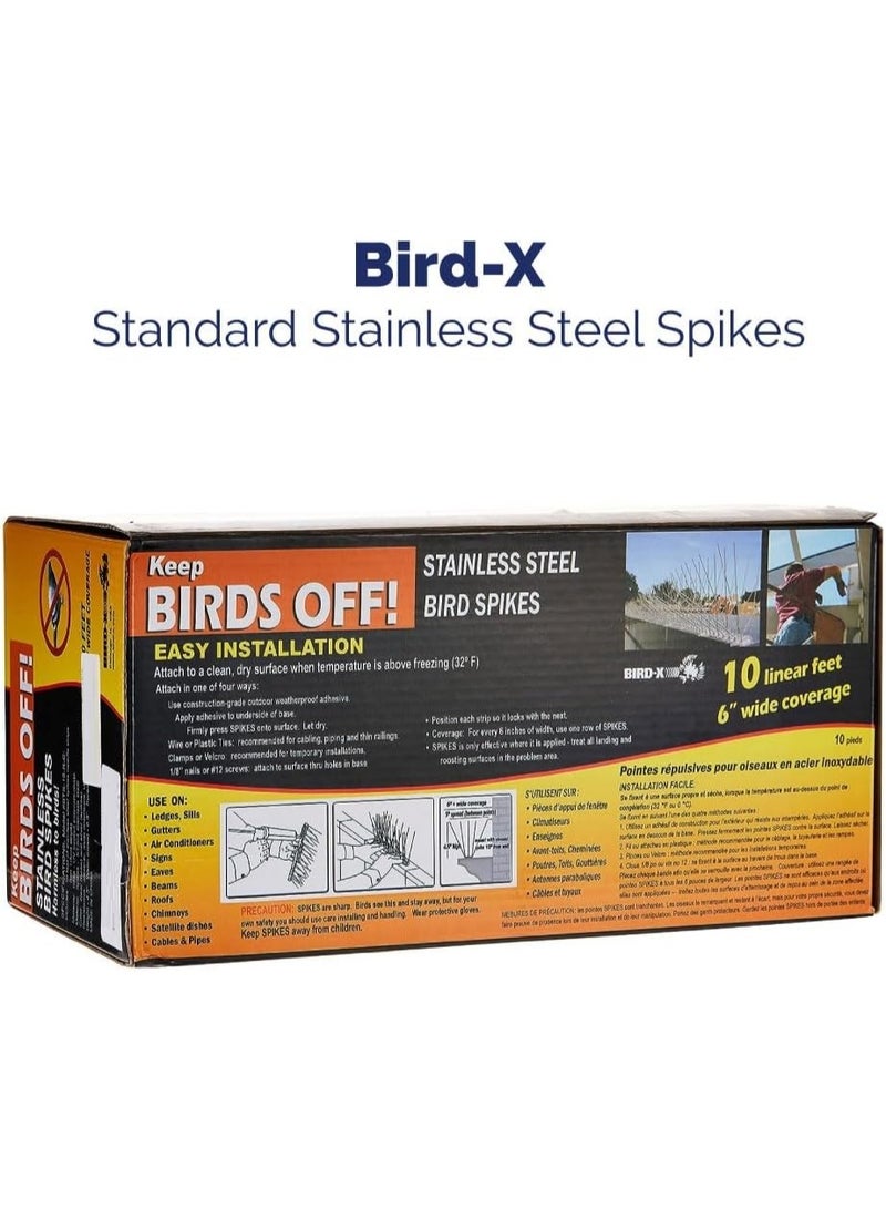 Bird-X Stainless Steel Bird Spikes For Assorted Species Cover 10 Ft. Area - Image 3