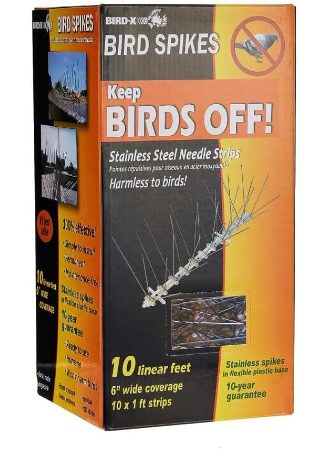 Bird-X Stainless Steel Bird Spikes For Assorted Species Cover 10 Ft. Area - Image 2