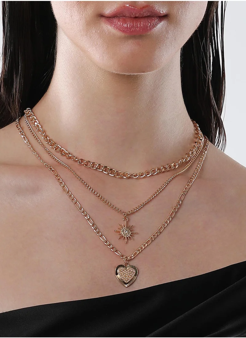 SOHI Pearls Layered Necklace