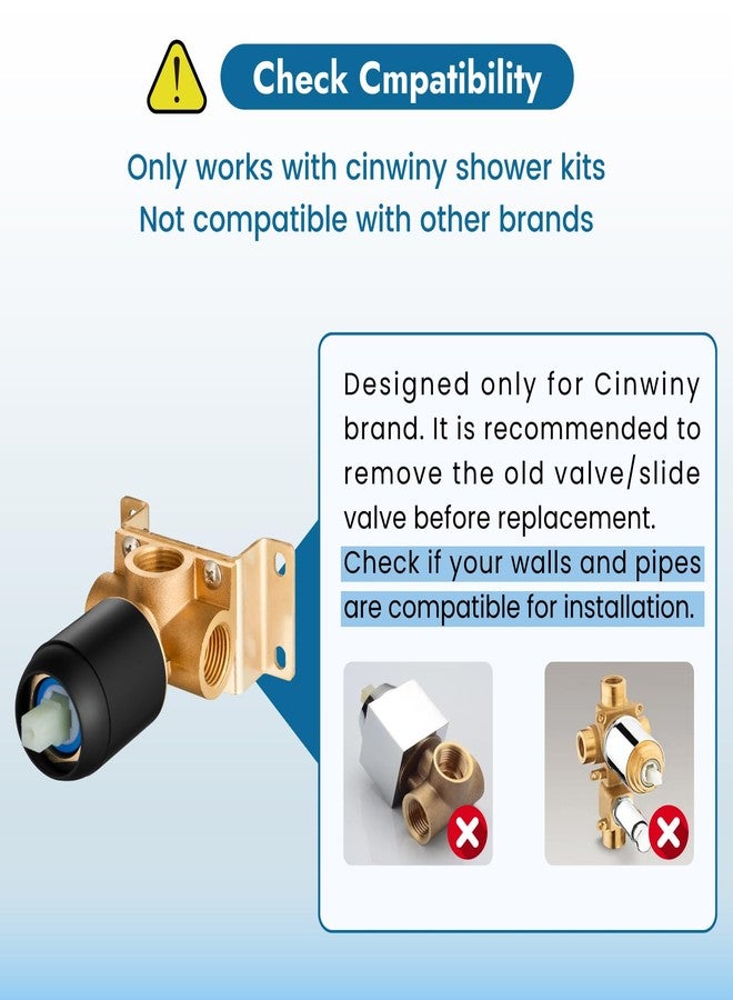 Cinwiny Shower Faucet Set,Shower Head and Handle Set with Valve,Single Handle,Wall Mount 10 Inch Showerhead for Modern Bathroom,Matte Black - Image 2