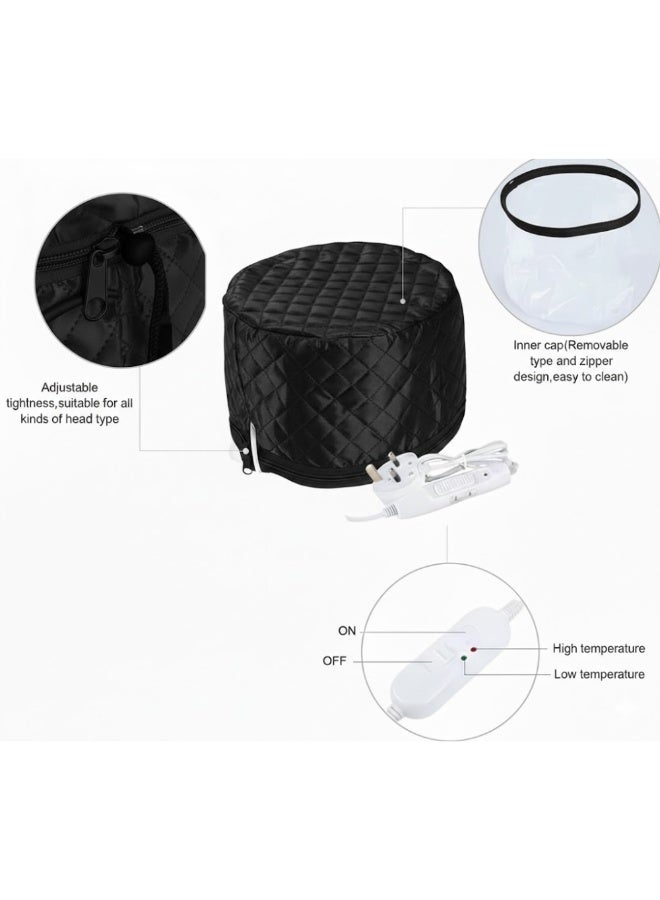 AlsayedP Women's Hair Care Thermal Head Spa Cap, Electric Hair Shower Cap, Heated Cap for Home Hair Care (Black) - Image 3