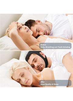 HY Anti Snoring Chin Strap Stop Snoring The Most Effective Snoring Solution Snoring Reduction Relief Stopper Sleep Aid Devices Adjustable Comfortable Bands For Men And Women (Black)  - Image 5