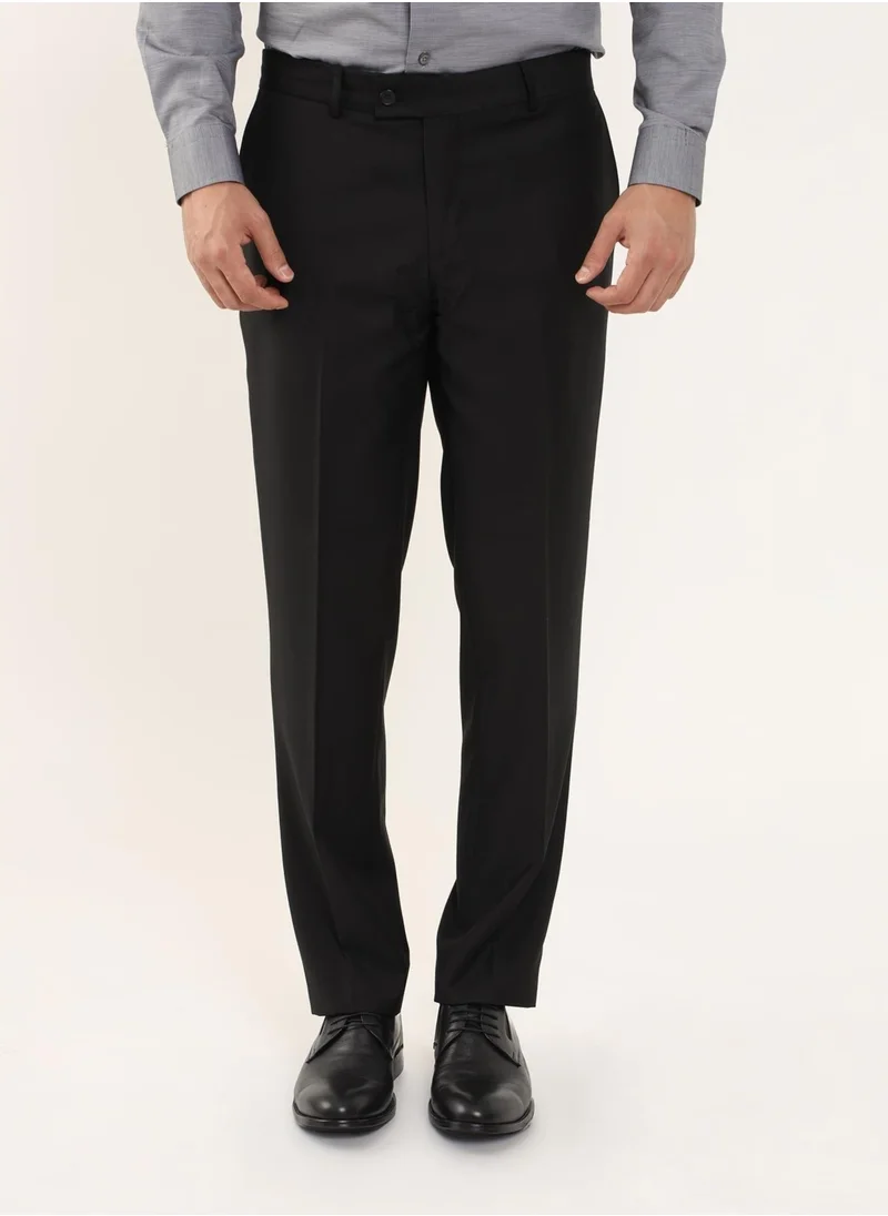 Dufy Black Men's Regular Fit Straight Trousers - 103951