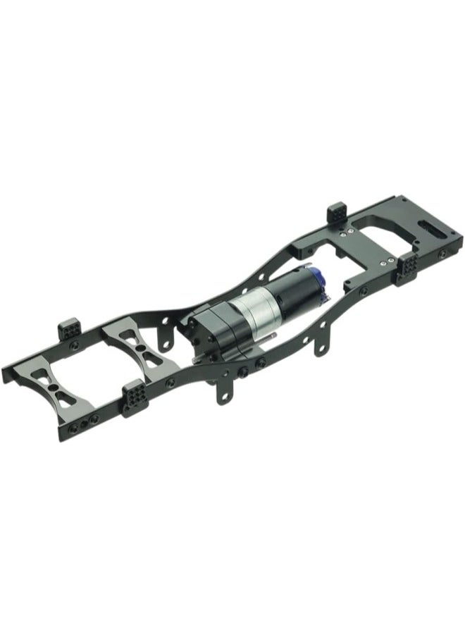 silvercnc Wheelbase Metal Chassis Frame Body Sheel Kit 370 Motor Fit for WPL C14 C24 1/16 RC Pickup Truck DIY Parts - Black  - Image 1