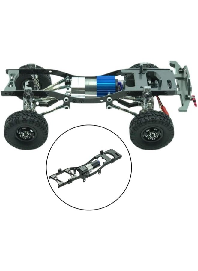 silvercnc Wheelbase Metal Chassis Frame Body Sheel Kit 370 Motor Fit for WPL C14 C24 1/16 RC Pickup Truck DIY Parts - Black  - Image 3