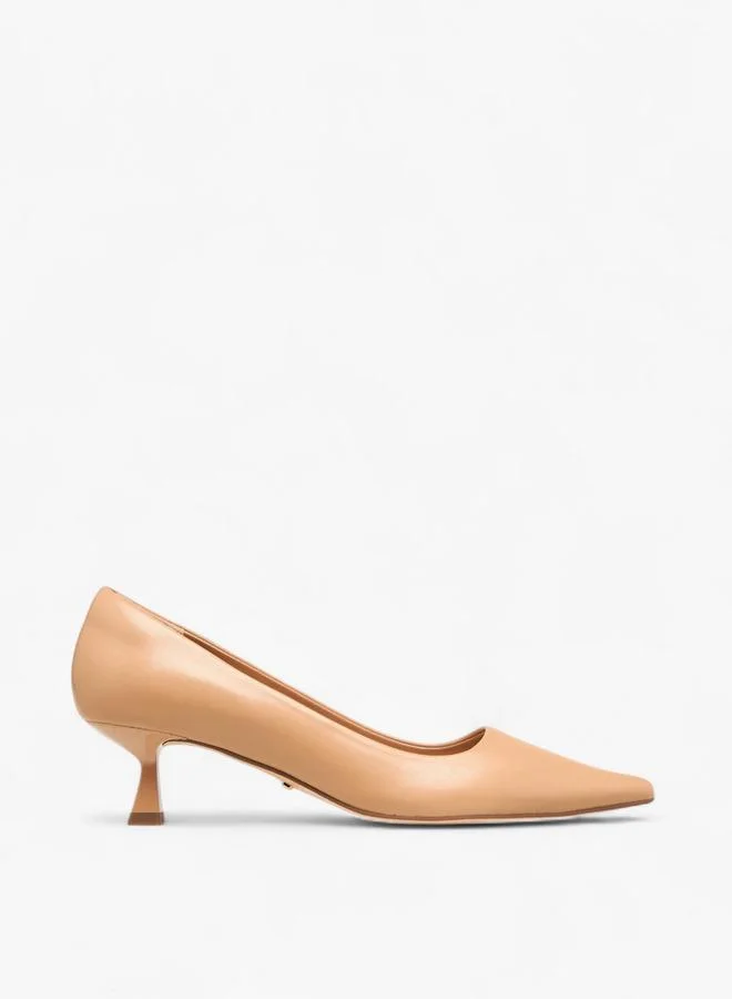 Paprika Solid Pointed Toe Shoes with Kitten Heels