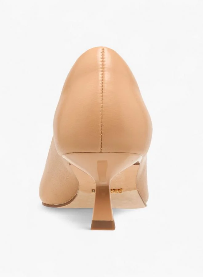 Paprika Solid Pointed Toe Shoes with Kitten Heels