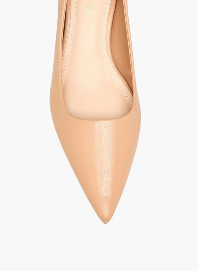 Paprika Solid Pointed Toe Shoes with Kitten Heels