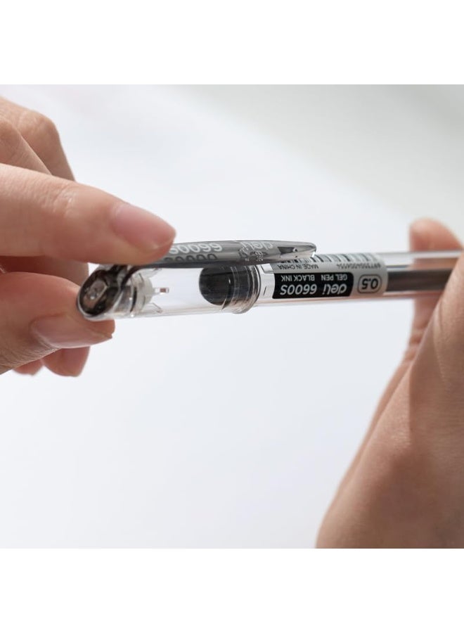 ديلي قلم جل ديلي E6600S حبر أزرق 0.5 مم رأس دقيق كتابة ناعمة للاستخدام المكتبي – عبوة 12 قلم - Image 5