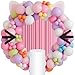 Hungdao 227 Pcs Girls House Balloon Party Supplies Girls Theme Balloon Garland Arch Decoration Large Ear Beard Decoration for Cat Theme Birthday Party Supplies - Image 2