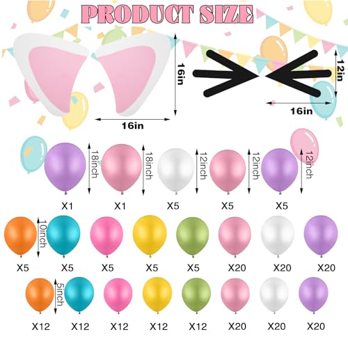 Hungdao 227 Pcs Girls House Balloon Party Supplies Girls Theme Balloon Garland Arch Decoration Large Ear Beard Decoration for Cat Theme Birthday Party Supplies - Image 5