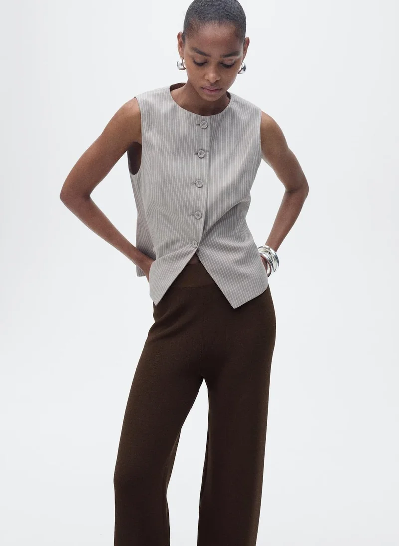 MANGO Straight Knitted Trousers