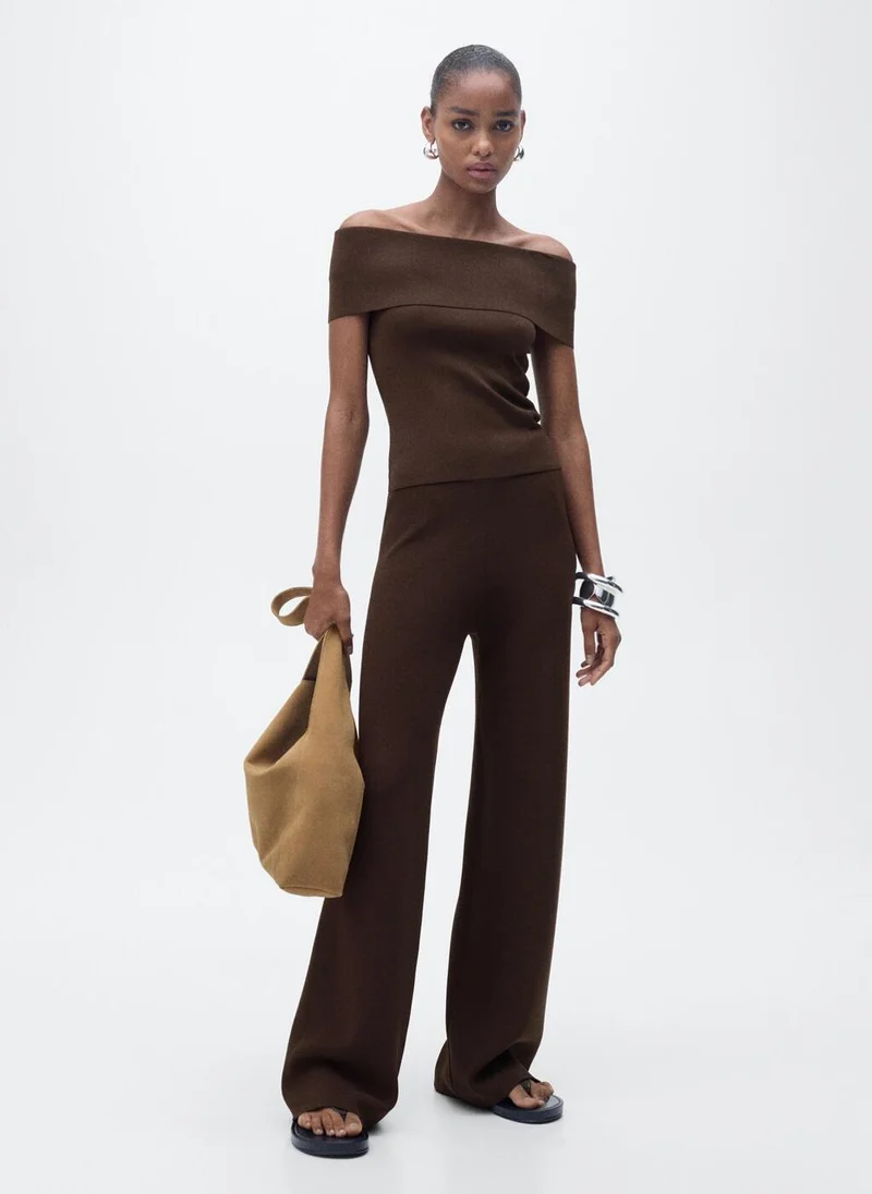 MANGO Straight Knitted Trousers