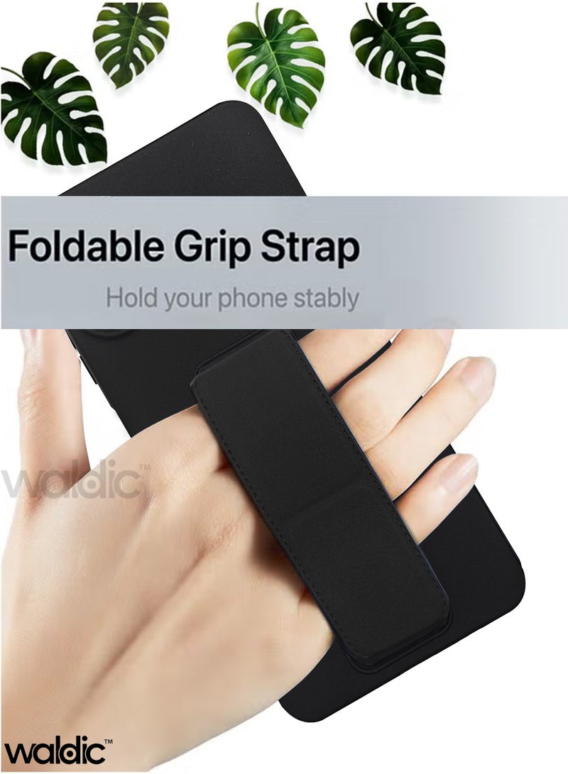 Waldic Samsung Galaxy A07 4G HAND HOLDER | Premium Soft Silicone Magnetic Hand Grip Case Cover Designed for Samsung Galaxy A07 4G | Samsung Galaxy A07 4G Case Camera and Drop Protection Thin Protective Back Cover Case for Samsung Galaxy A07 4G - Black - Image 5