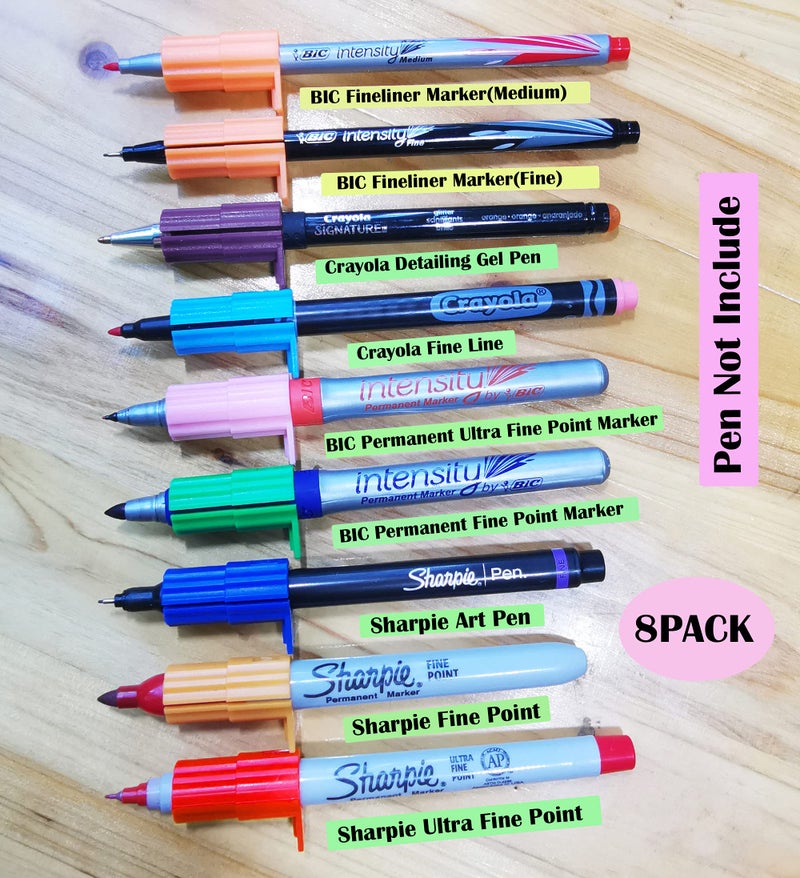 LiangHuLo 8 Packs Pen/Marker Adapter Set Compatible with Cricut (Explore Air,Air 2,Air 3, and Maker,Maker 3),Pen Adapter Compatible with Sharpie/BIC/Crayola - Image 2