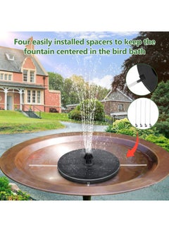 Mademax Solar Fountain Upgraded 2.2W Solar Bird Bath Fountain with 4 Easy Install Nozzle and Fixer Solar Powered Fountain Pump for Bird Bath Garden Pond Pool Fish Tank Outdoor  - Image 2