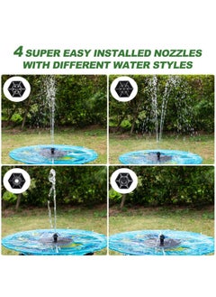 Mademax Solar Fountain Upgraded 2.2W Solar Bird Bath Fountain with 4 Easy Install Nozzle and Fixer Solar Powered Fountain Pump for Bird Bath Garden Pond Pool Fish Tank Outdoor  - Image 3
