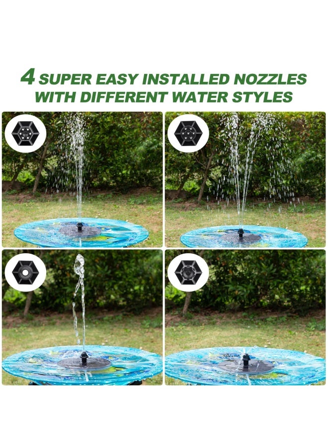 Mademax Solar Fountain Upgraded 2.2W Solar Bird Bath Fountain with 4 Easy Install Nozzle and Fixer Solar Powered Fountain Pump for Bird Bath Garden Pond Pool Fish Tank Outdoor  - Image 3