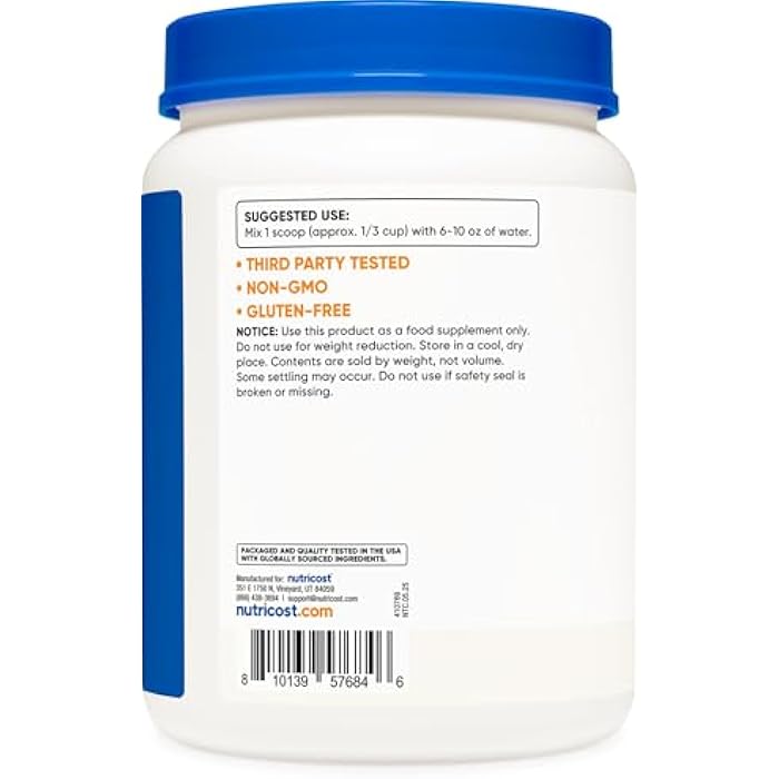 Nutricost Pea Protein Powder (2 LBS) Unflavored - 20g of Vegan Pea Protein Isolate, GMO-Free, Gluten-Free, 36 Servings - Image 4