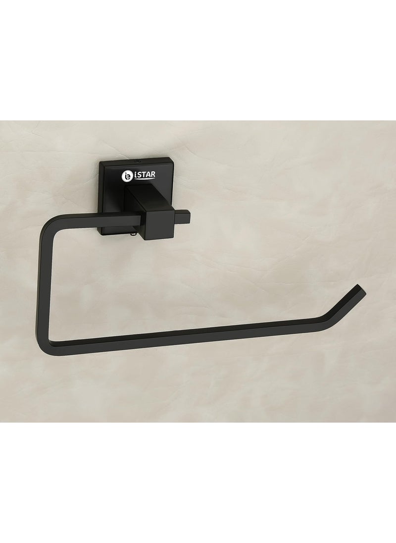 iSTAR iSTAR Stainless Steel Towel Ring/Napkin Ring/Towel Holder/Towel Hanger/Towel Holder for Wash Basin and Napkin Holder Stand for Kitchen, Bathroom (Black Finish, Pack of 1)  - Image 1